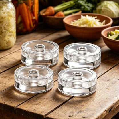 Fermentation Glass Weights - with Easy Grip Handle Fit 7Oz 2.75Inch Jar - Wide Mouth Fermentation Weights | for Home Food Shop, Pickle Vegetable and Fruit Ferments