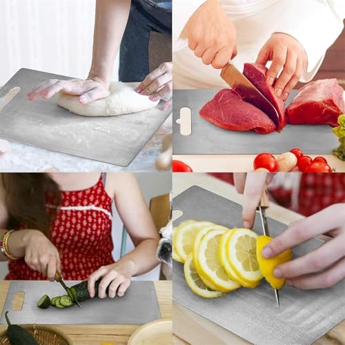 Titanium Cutting Board - 2026 New Upgrade 100% Pure Titanium Cutting Boards for Kitchen Double Sided Non Toxic Titanware Cutting Board,Hygiene Durable Dishwasher Safe Chopping Board (18"L x 12"W) - size: 18"L x 12"W