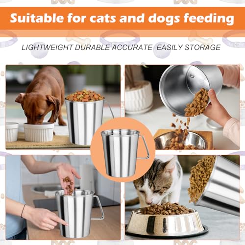 6Cup Dog Measuring Cup,Stainless Steel Measuring Cup,Pet Food Measuring Scoop for Dogs, Cats, Birds and Small Pets,Kitchen use-Ideal for Dry Food & Treats (6CUP) - size: 6CUP