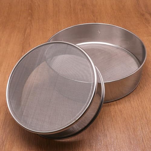 Flour Sifter for Baking 2 Pack, Round Flour Sifter Stainless Steel 6 Inch 60 Mesh and 8 Inch 60 Mesh Sieve Fine Meshs Flours Sieve Set for Baking Cake Bread Pastries - size: 6in & 8in 60 Mesh
