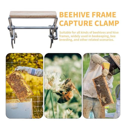 Bee Hive Frame Grip Tool - Universal Wooden Handle Stainless Steel Beehive Tool - Bee Hive Frame Gripper Lifter | for Easy Removal Honey Harvesting Beeware