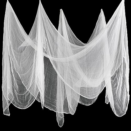 Boao Halloween Cheese cloth 85 x 394 Inch White Cheesecloth Roll for Crafts Large Cotton Muslin Gauze Fabric for Halloween Outdoor & Indoor Spooky Decoration - color: White, size: 85 x 394 Inch