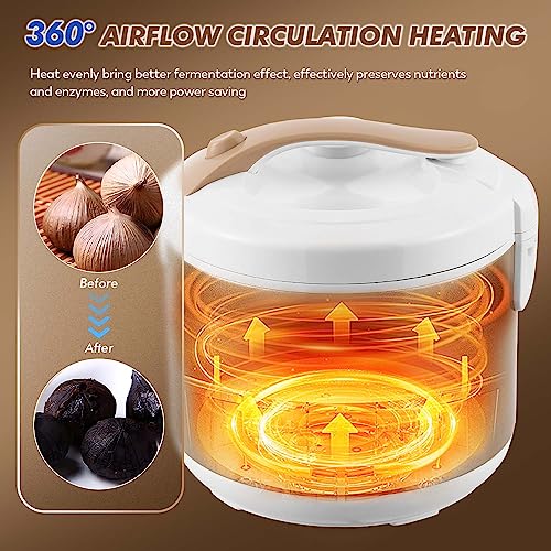 Moongiantgo 6L Black Garlic Fermenter, Automatic Intelligent Fermenter Machine for Natto, Yogurt, Kimchi, Fruit Wine, Garlic Cooker with Precise Time Temperature Control, 110V - color: Golden