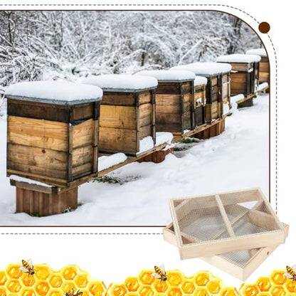 Cinnvoice 2 Pack Beehive Candy Board 10 Frame, Bee Candy Board Pollen Patty for Honey Feed Bees Feeders for Hives Bee Feeder Assembled Winter Cover Well Overwintering Colonies