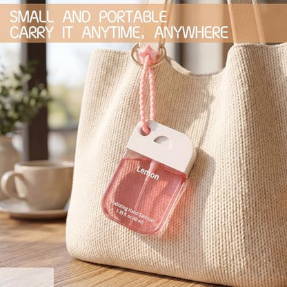 Frienda 12 Pcs Hydrating Hand Sanitizer Spray Scented Pocket Power Mist Hand Sanitizer Travel Size with Keychain Moisturizing Antibacterial Sanitizing Cleans Hands for Women(Floral) - style: Floral