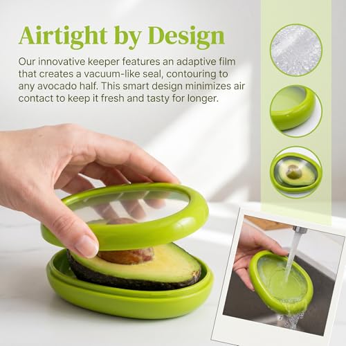 Reusable Food Cover with Lid Stretch Wrap Saver for Fruit and Vegetables Kitchen Storage Cover for Onion Lemon Tomato - color: green