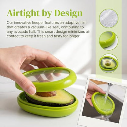 Reusable Food Cover with Lid Stretch Wrap Saver for Fruit and Vegetables Kitchen Storage Cover for Onion Lemon Tomato - color: green