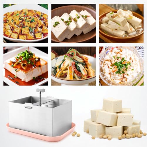 Tofu Press Stainless Steel with Tofu-Presser Towel and Drip Tray,DIY Tofu Maker Cheese Press for Homemade Tofu,Paneer,Cheese,Effortless Water Removal for Enhanced Texture & Flavor