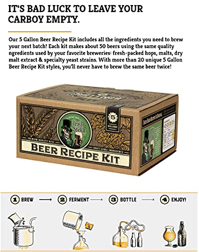 Craft a Brew - Beer Recipe Kit - Bone Dry Irish Stout - Home Brewing Ingredient Refill - Beer Making Supplies - Includes Hops, Yeast, Malts, Extracts - 5 Gallons - color: Bone Dry Irish Stout