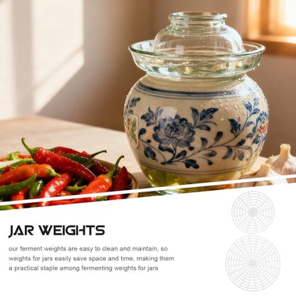 4pcs Fermentation Weights: Plastic Fermenting Weights for Wide Mouth Mason Jars- Fermenting Lid Kit Pickling Mesh Press Plate for Kimchi Sauerkraut