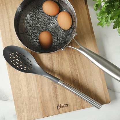 Oster Chadswyck 13.8” Slotted Cooking Spoon, Heat Resistant Silicone Head, Safe for Nonstick Cookware, Dishwasher Safe - color: Chadswyck (13.8" Slotted Spoon)