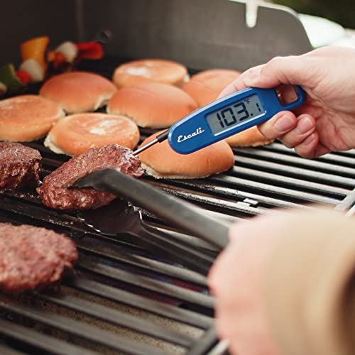 Escali Compact Portable Meat Candy Folding Digital Thermometer, Backlit Display Easy to Storage with Magnet, Blue - color: Blue