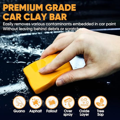 TEAWOO Car Clay Bar 4 Pack 400g, Premium No Scratch Magic Clay for Car Wash, Auto Detailing Cleaner for Auto, SUV, RV, Truck & Glass - size: 4 Count