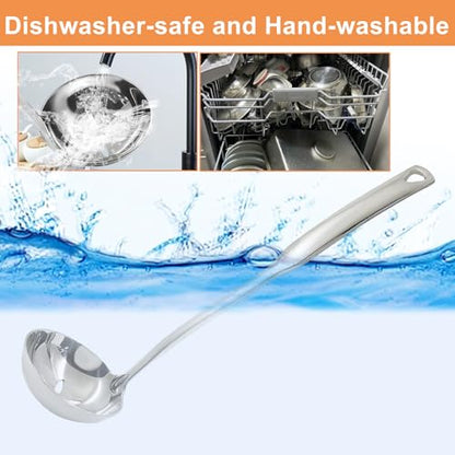 1Pcs 11.8 Inch Stainless Steel Soup Ladle, Stainless Steel Heavy Ladle with Pour Spout for Cooking/Serving Canning(Style-3) - size: Style-3
