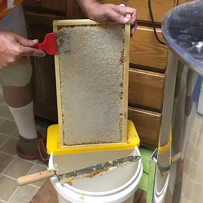 Honey Bucket Honey Extraction Tool Set,8 Tools and A Total of 19 Items，5 Gallon Honey Uncapping Tank Holder，Honey Bucket Frame Holder，Uncapping Fork Knife, Honey Gate, Honey Filter Bag