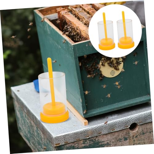 Toddmomy Marking Bottle with Long Plunger Bee Marking Kit for Beekeeping Identification 1.77X1.77X3.93 Inch Queen Marker Tool