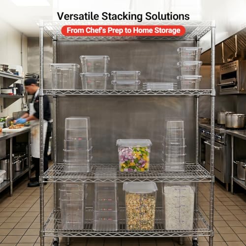 2 Pack 2 QT Commercial Airtight Food Storage Containers, Clear Polycarbonate Kitchen Ingredient Storage Containers, Stackable Food Prep Containers for Spices, Seasonings, Nuts, Tall Model - size: 2 X 2.0(QT)-Tall