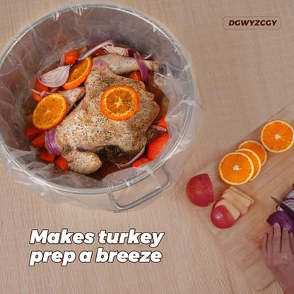 5 Gallon Bucket Liner Bags, 5 Pack, Brining Bags for Turkey, 5.5 Mil Thicken Brine Bag Food Grade, BPA Free, Heavy Duty Leak Proof Brine Turkey Bags, 30"×21" Large Size