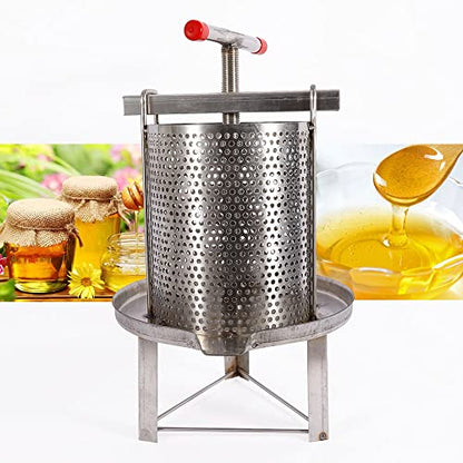 LOYALHEARTDY Honey Press Extractor Stainless Steel Household Manual Honey Press Wax Press Paraffin Machine Press Beekeeping Tool for Wine Honey and Juice Making