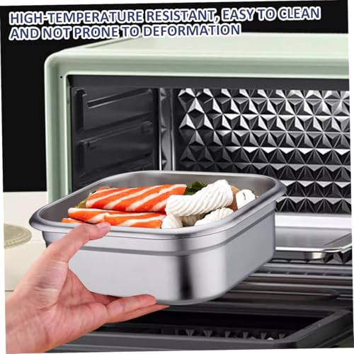 Stainless Steel Food Storage Containers, 2PCS 1.8L Airtight Marinade Container with Handle & Buckle, Oven Safe for Roasting Brining Meal Prep, Kimchi Use