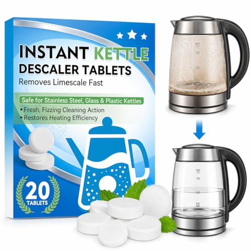 Kettle Descaler Tablet, Kettle Cleaner Remove Hard Water & Mineral Buildup, Hardwater Stains, Citric Acid for Cleaning & Descaling Water Distillers, Boilers, Limescale Remover For Kettles