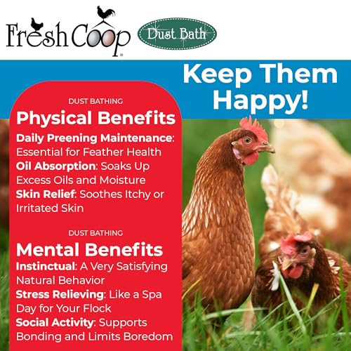 Progressive Planet Fresh Coop Dust Bath, 20lbs - Food-Grade Diatomaceous Earth & Calcium Montmorillonite Clay - Supports Healthy Feathers, Reduces Boredom & Encourages Natural Dust Bathing - size: 20 Pound - Single