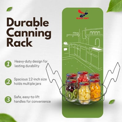 Supa Ant 2 Pack Canning Rack for Stock Pot (12 in.) Stainless Steel Canning Jar Rack with Handles – Water Bath Canning Rack Supplies Kit for Mason Jars – For Water Bath Canning Only - style: 2-Pack Canning Rack with Handles