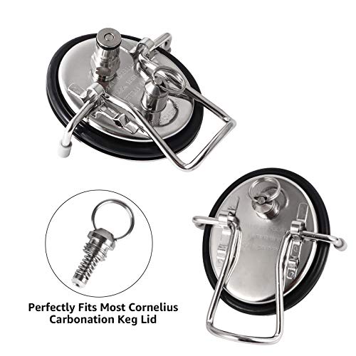 MRbrew All 304 Stainless Steel Corny Keg Pressure Relief Valve, 4 Pcs Ball Lock Keg Lid Pressure Release Valve for Cornelius Keg Homebrew Beer Kegerator Replacement Kit Kegerator Parts