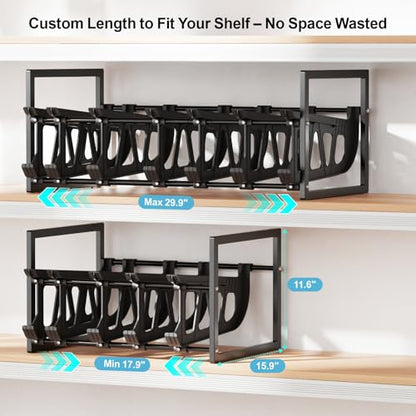 iSPECLE Pantry Can Organizer - Auto-Rolling, Expandable, Holds 120 Cans | Stackable For Walk-in Deep Pantry Shelve, Adjustable Width for Food Cans, Sturdy Metal Frame, Easy Access & Restocking, Black - color: 120 Cans, Black
