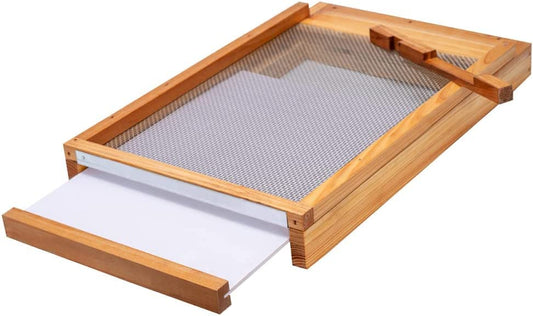 Beehive Screened Bottom Board Dipped in 100% Beeswax,Langstroth 10 Frame Bee Hive Screen Bottom Board with Entrance Reducer for Bee Hive Beekeeping Backyard - size: 1 Pack 10 Frame
