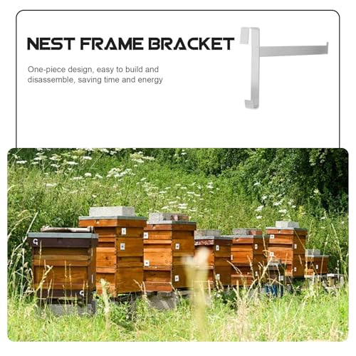 Luxshiny 2pcs Stainless Metal Hive Frame Holder Stand Beekeeping Tool Secure Hive Frame Support Sturdy Hive Equipment for Beekeeping Supplies
