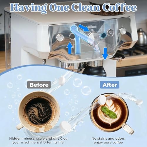 Coffee Machine Cleaner Tablets 24 Pack 5g per Tablet - Deep Cleaning Descaler for DeLonghi Philips Nespresso Breville Keurig - Food Grade Safe Formula Removes Oil Residue & Odor