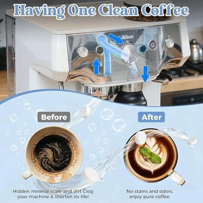 Coffee Machine Cleaner Tablets 24 Pack 5g per Tablet - Deep Cleaning Descaler for DeLonghi Philips Nespresso Breville Keurig - Food Grade Safe Formula Removes Oil Residue & Odor