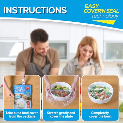 100PCS 12Inch Bowl Covers for Sourdough Bread Proofing | Outdoor Picnics,BPA-Free Plastic,Elastic Stretch Food Storage Lids,Meal Prep,Fresh Keeping,Shower Cap,Hair Deep Conditioning - color: 12Inch-100pcs