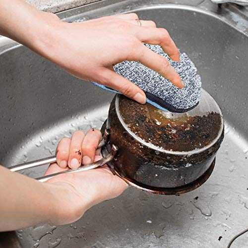Multi-Purpose Scrub Sponges for Kitchen By Scrub- it - Non-Scratch Microfiber Sponge Along with Heavy Duty Scouring Power - Effortless Cleaning of Dishes, Pots and Pans All at Once(6 Pack, Large) - size: Large (Pack of 6)