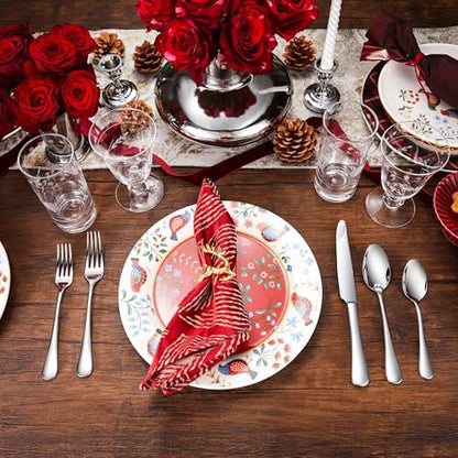 Royalrose Premium Aria 4-Piece 9.6 Inch Silverware Knives (Dinner Knives) | Stainless Steel Table Knives, Silverware Knives, Butter Knives, Mirror Finish, Dishwasher Safe, Ideal for Steak & Butter
