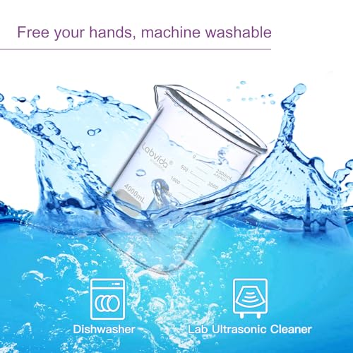 2pcs 1000ml Upgrated Thick Glass Beakers, Griffin Low Form Beaker Set with Double Scale, 3.3 Boro, LVA014 - style: 2pcs of Vol.1000ml