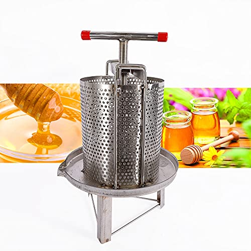 LOYALHEARTDY Honey Press Extractor Stainless Steel Household Manual Honey Press Wax Press Paraffin Machine Press Beekeeping Tool for Wine Honey and Juice Making