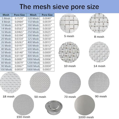 35 Mesh Lab Sieves 4" Diameter 304 Stainless Steel Wire Cloth Test Sieve for Industrial Laboratory Home - size: 35 mesh
