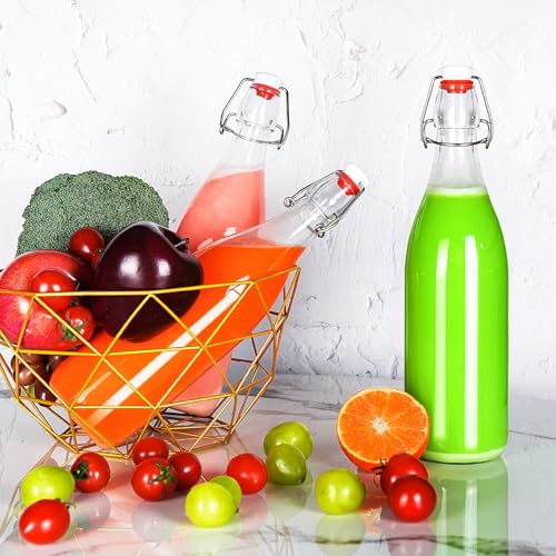 6 Pack 25oz Swing Top Glass Bottles, Flip Top Glass Bottles with Airtight Lids for Home Brewing,2nd Fermentation,Kombucha,Kefir,Vanilla Extract,Juice,Tea,Beverages,Soda,Oil,Limoncello,Beer,Coquito