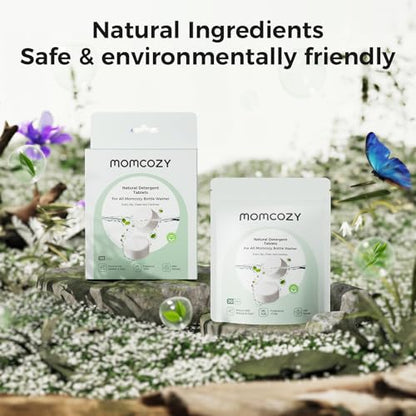 Momcozy Official Natural Detergent Tablets for Baby Bottle Washer, Powerful Plant-Based Formula, Safe & Residue-Free Washing Block, 120 Tablets