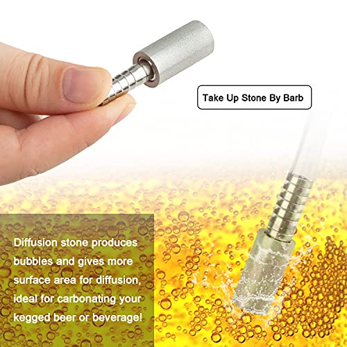 Corny Carbonation Keg Lid, Cornelius Soda Keg Lids for Quick Forced Carbonation, Ball Lock Keg Lid with Diffusion Stone, Pressure Relief Valve, Clamp and Tube for Homebrew Beer and Beverage
