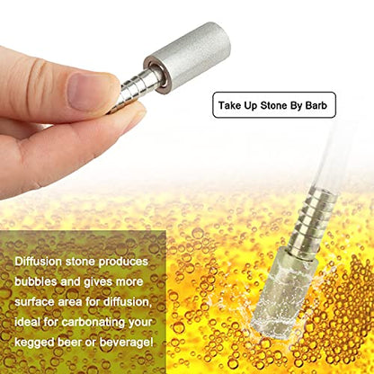 Corny Carbonation Keg Lid, Cornelius Soda Keg Lids for Quick Forced Carbonation, Ball Lock Keg Lid with Diffusion Stone, Pressure Relief Valve, Clamp and Tube for Homebrew Beer and Beverage