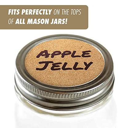 Dissolvable Canning Labels 2in Round - Removable Kraft Mason Jar Labels | Water soluble, no residue, write on with pen, 200 per pack, jam, preserves, pantry, freezer, spice bottles, food storage - size: 2 inch