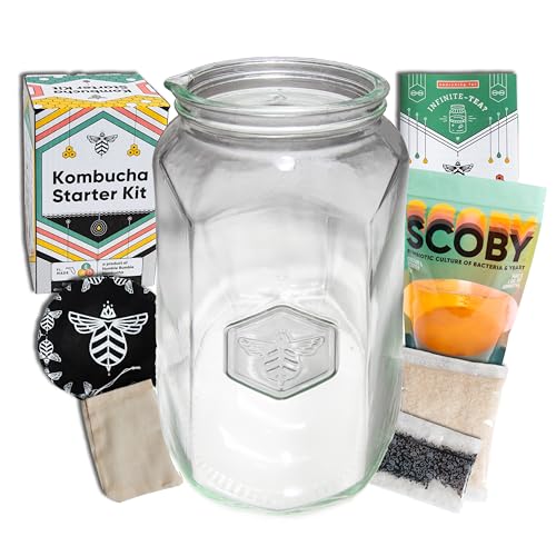 Craft A Brew Home Brewing Starter Kit Kombucha Tea Kit – Home Kombucha Kit – Fermentation Starter with Kombucha SCOBY – 1 Gallon - color: Starter Kit