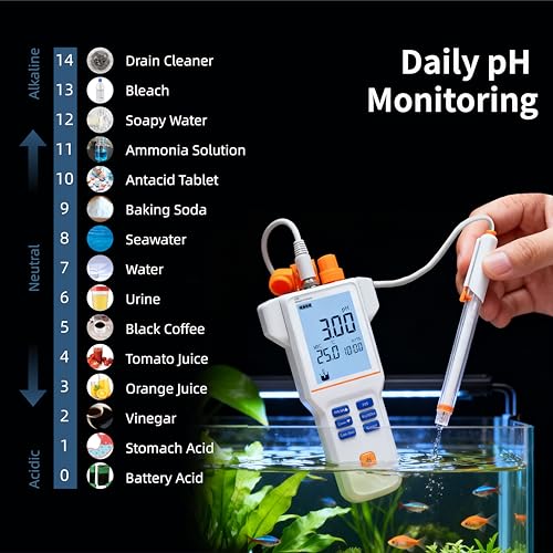 PH510T Digital pH Meter Tester ±0.002pH Accuracy Portable Touchscreen IP65 Waterproof ORP 1-8 Point Calibration for Drinking Water Pool Aquarium Lab Testing - style: Smart Touchscreen Model