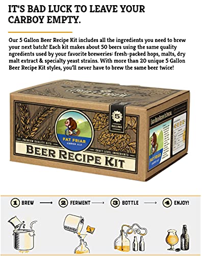Craft a Brew - Beer Recipe Kit - Fat Friar Amber Ale - Home Brewing Ingredient Refill - Beer Making Supplies - Includes Hops, Yeast, Malts, Extracts - 5 Gallons - color: Fat Friar Amber Ale