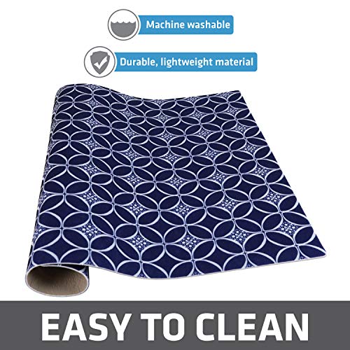 Drymate Jumbo XL Dish Drying Mat (19”x24”), Low-Profile, Super Absorbent, Quick Dry Fabric, Waterproof & Slip-Resistant, for Kitchen Counter, Trimmable, Easy to Clean (USA Made)(Indigo) - size: 19" x 24"