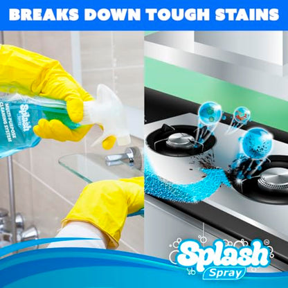Splash Spray Multi-Purpose Cleaning Tablets - 5x Cleaning Tablets and Bottle Spray - Mix with Warm Water
