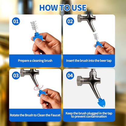 36Pack Beer Tap Plug Brush,2-in-1 Beer Faucet Cleaning Brush & Plug,Brush Beer Tap Cleaning Brush,Keg Beer tap Cleaning Kit,Fits Most Standard Beer Taps,Kegerator - size: 36Pack